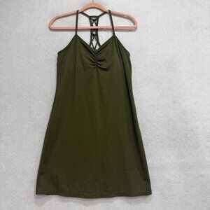 Prana Dress Womens Small Green Quinn Strappy Activewear Built In Bra Summer